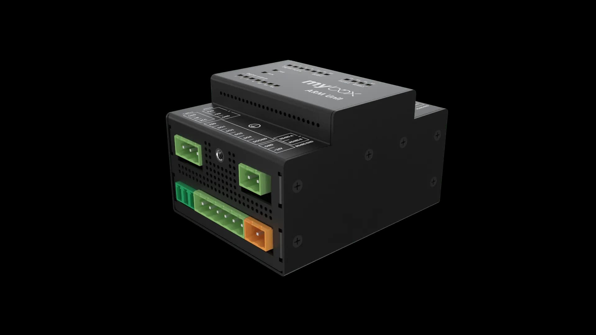 Pravý pohled na modul pro dynamické řízení výkonu nabíjecí stanice MyBox Arm Unit